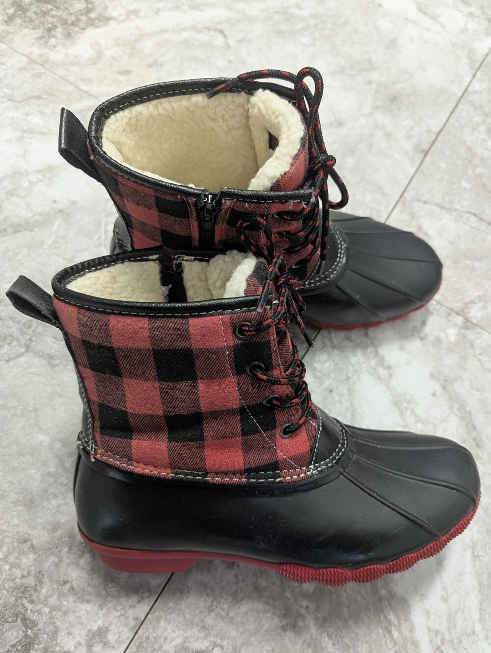 Waterproof Plaid Boots